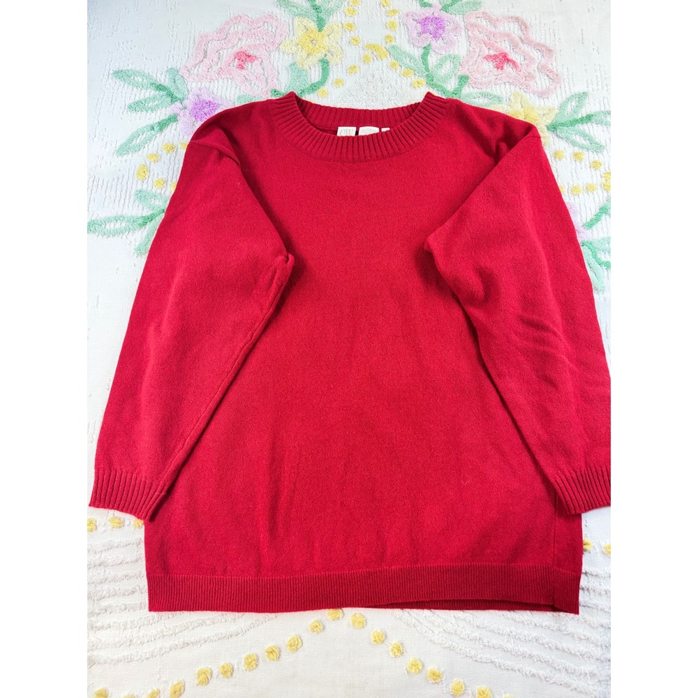 Clifford & Wills Red Lambswool Crewneck Sweater Womens Large Vintage Knit 09020